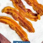 Pin image for air fryer bacon.