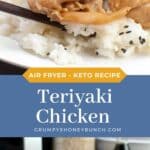 Air Fryer Teriyaki Chicken pin image.