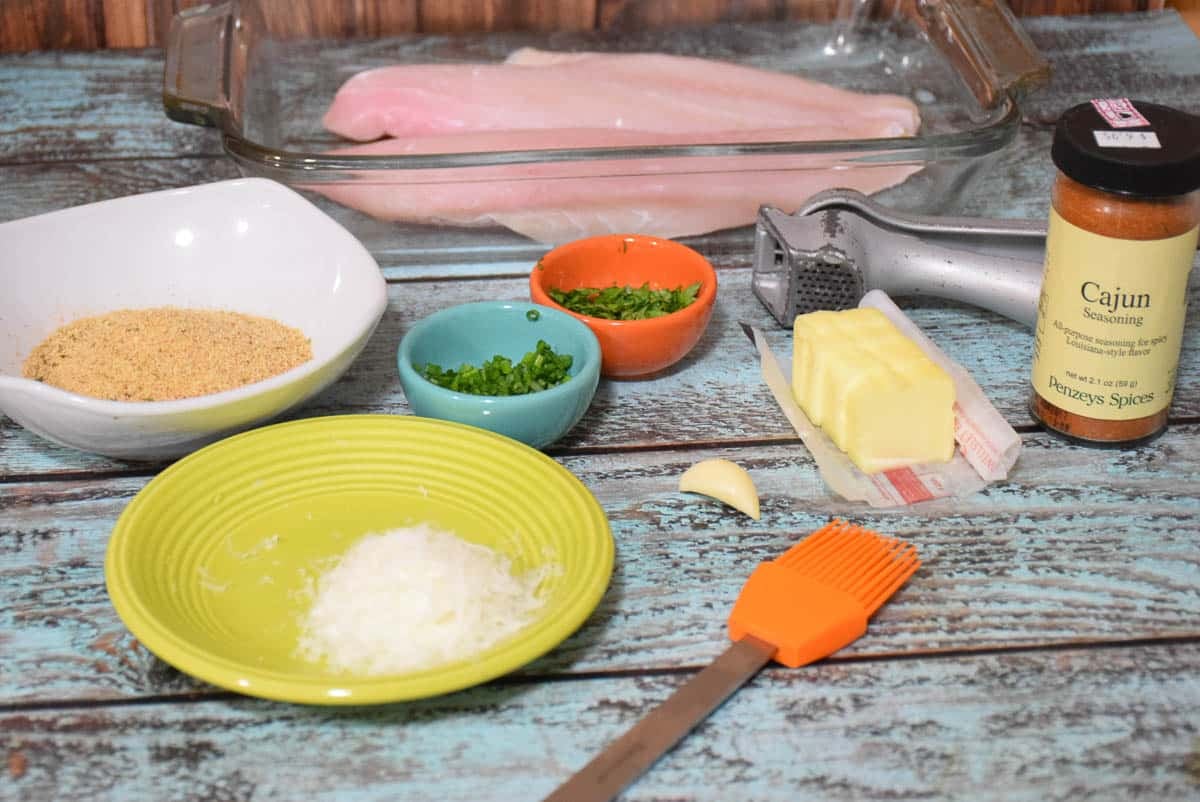 Ingredients for red snapper recipe.