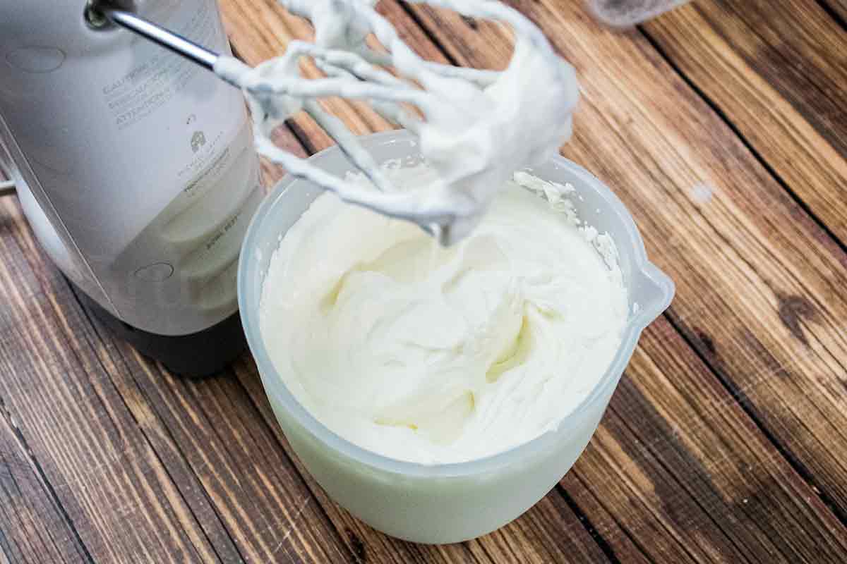 Whipped Cream in a mixing bowl.