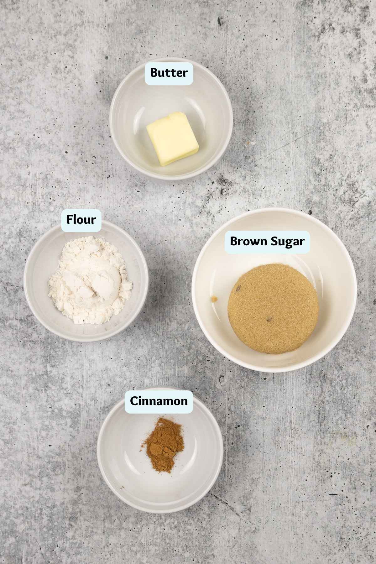 Ingredients for crumble topping