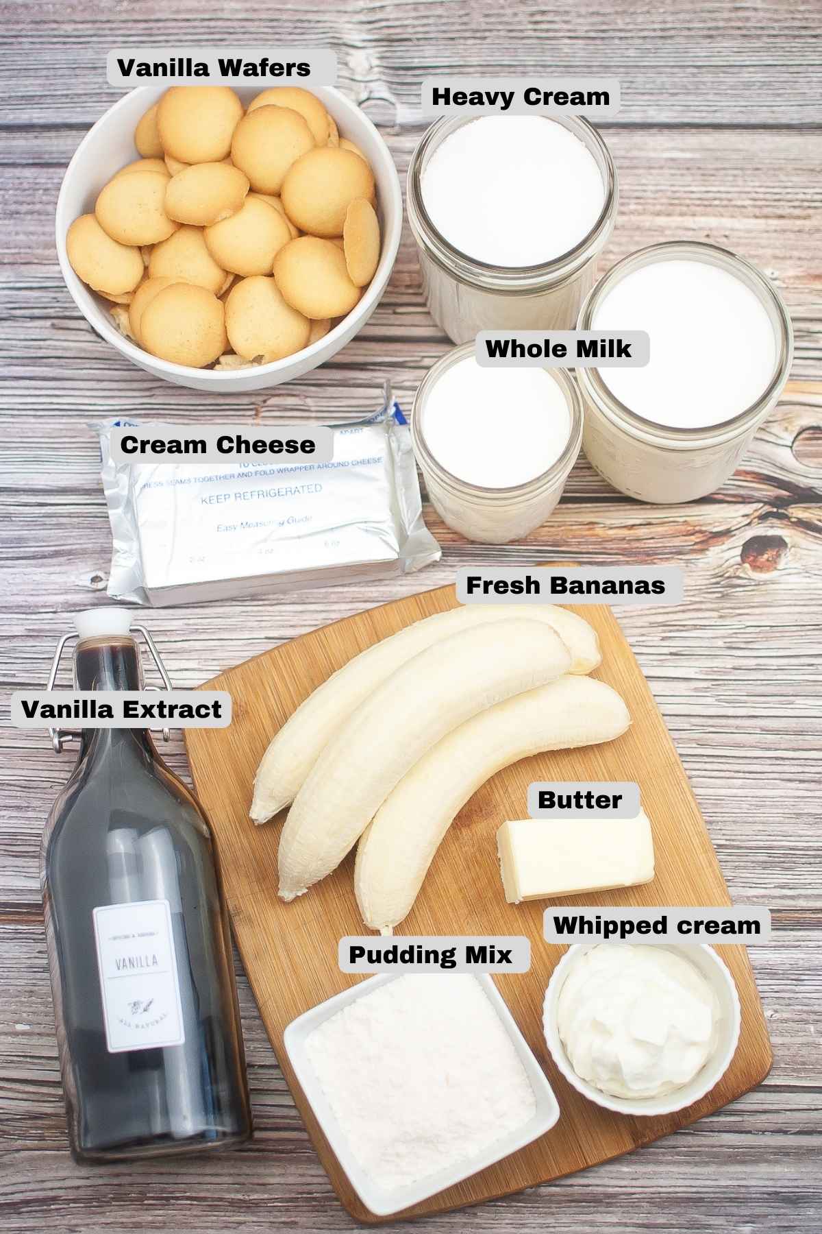 Ingredients for cheesecake recipe.