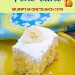 Pin image for Banana Pudding Poke Cake.