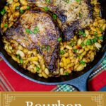 Pinnable Image for Bourbon Glazed Pork Chops