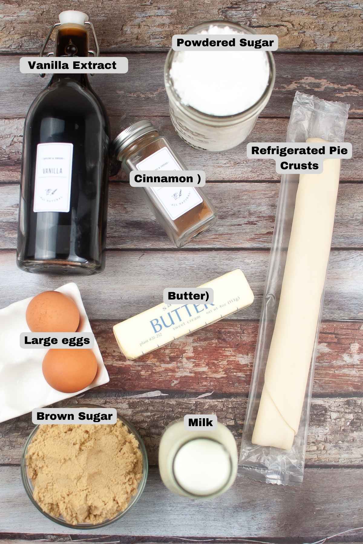 Ingredients to make homemade pop tarts.