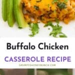 Pin image for buffalo chicken casserole.