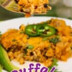 Pin image for buffalo chicken casserole.