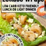 Pin image for Buffalo Shrimp Lettuce Wraps.