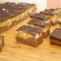 Salted Chocolate Bourbon Praline Fudge