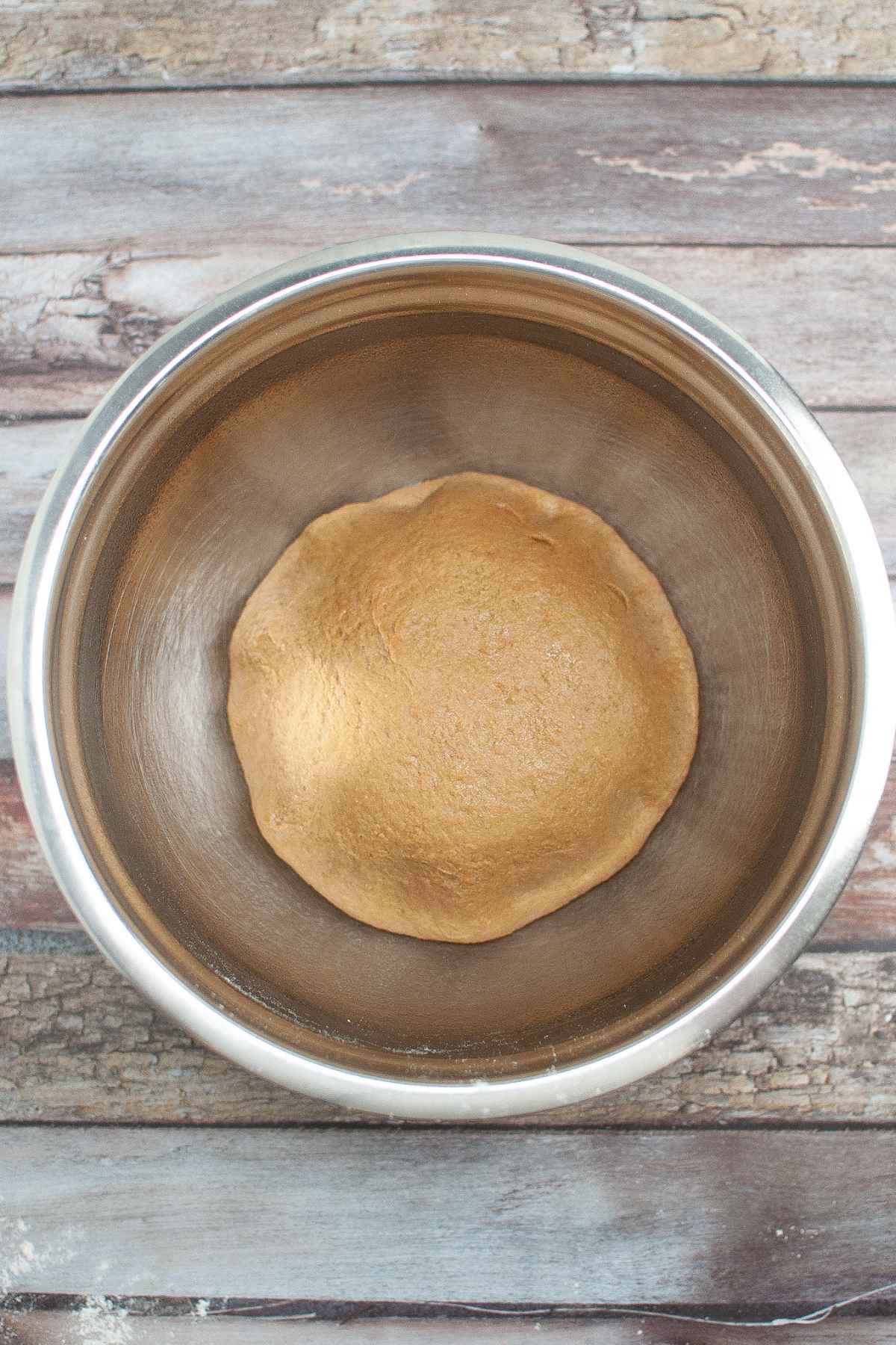 Dough in bowl before rising.