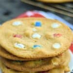Pin image for Chewy M&M Cookies.