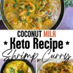 Pin image for coconut milk shrimp curry.