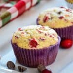 Featured image for Cranberry Chocolate Chip Muffins recipe.