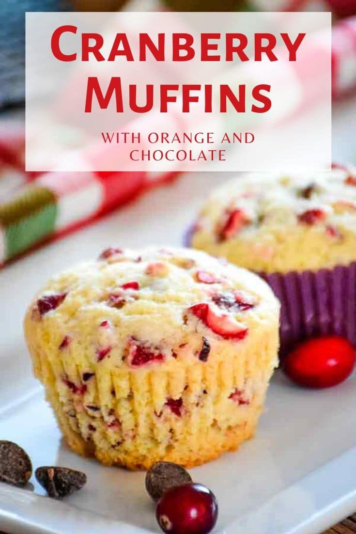 Cranberry Muffins Pinnable Image.