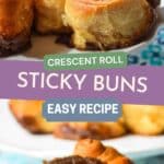Crescent Roll Sticky Buns pin image.