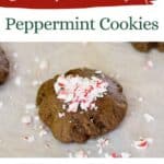 Pin image for double chocolate peppermint cookies.