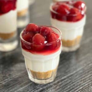 Featured image for fireball cheesecake shots.