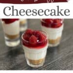 Fireball Cheesecake Shots Pin image.