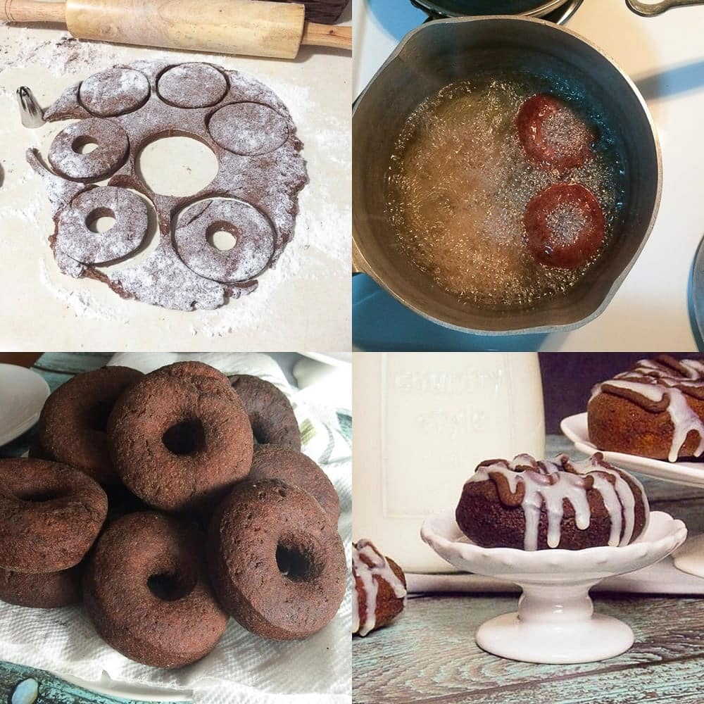Process for making fried donuts.