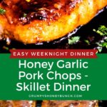 pinnable image for honey garlic pork chops