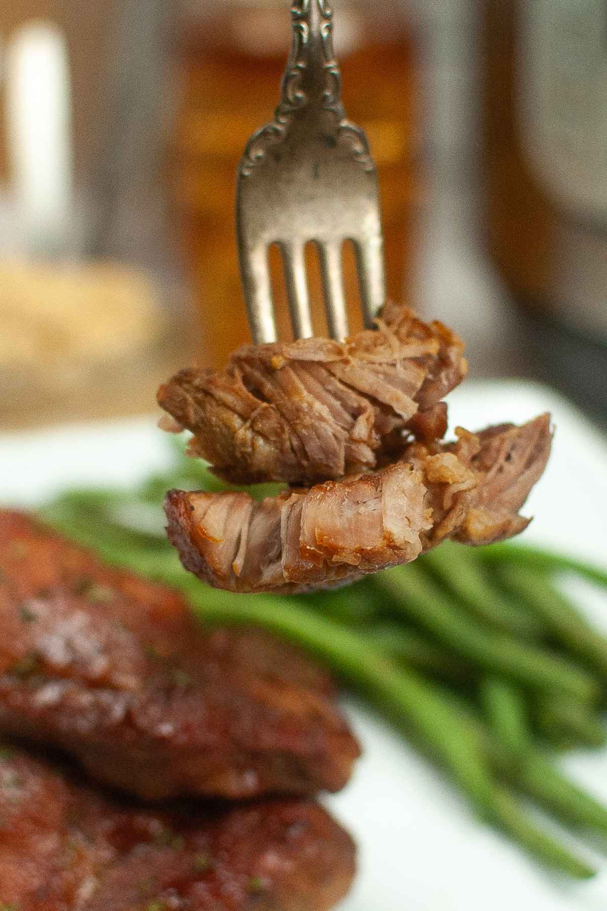 Instant Pot Country Style Ribs on a fork