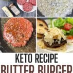 Pin image for Keto Butter Burger recipe.