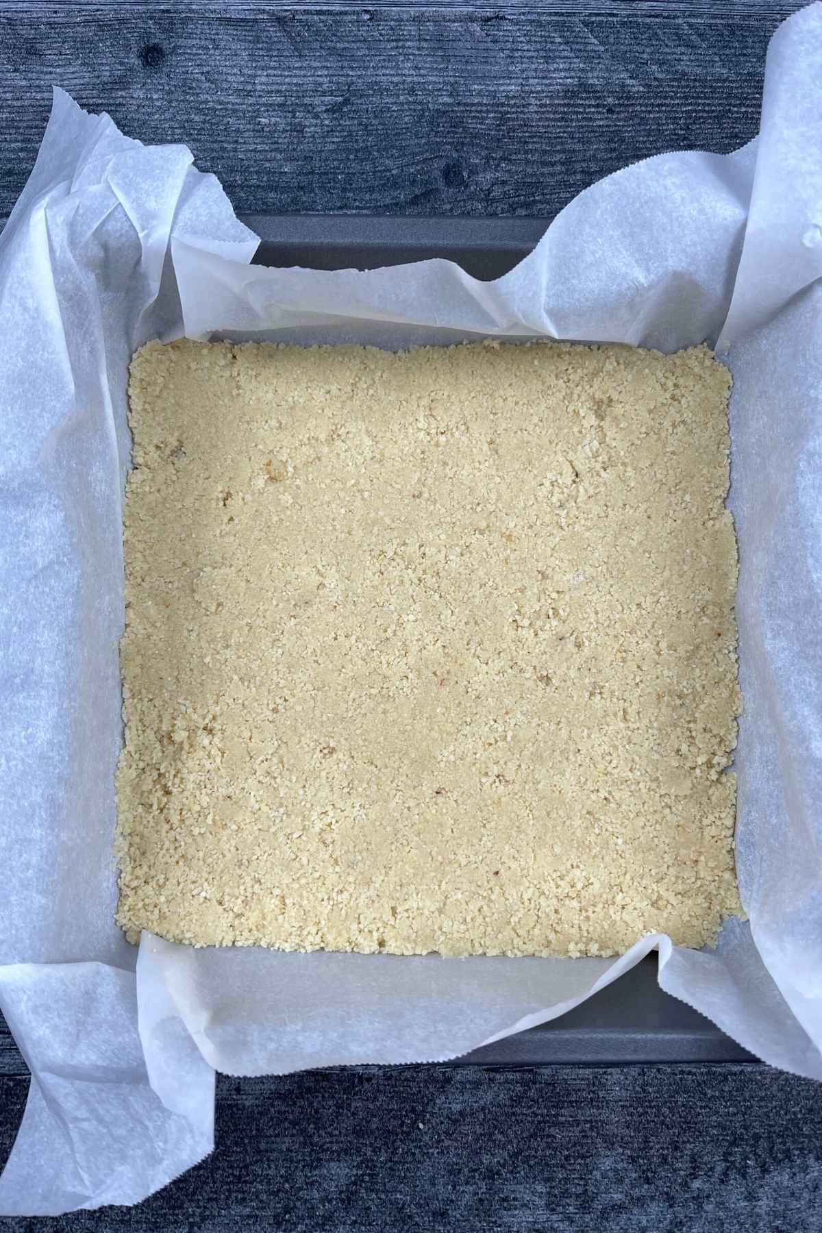 Unbaked almond flour crust.