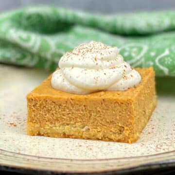 Featured image for Keto Pumpkin Cheesecake Bars.