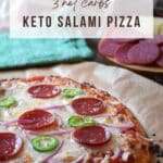 Pin image for Keto Salami Pizza