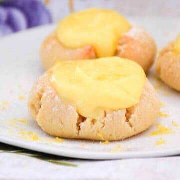 Featured image for Low Carb Lemon Curd Thumbprint Cookies.