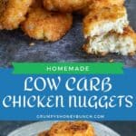 Hidden pin image for keto low carb chicken nuggets.