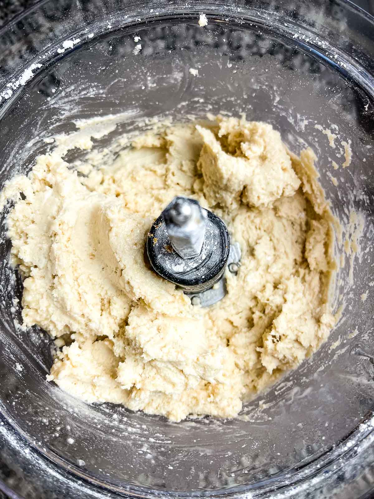 Blended scone dough in food processor