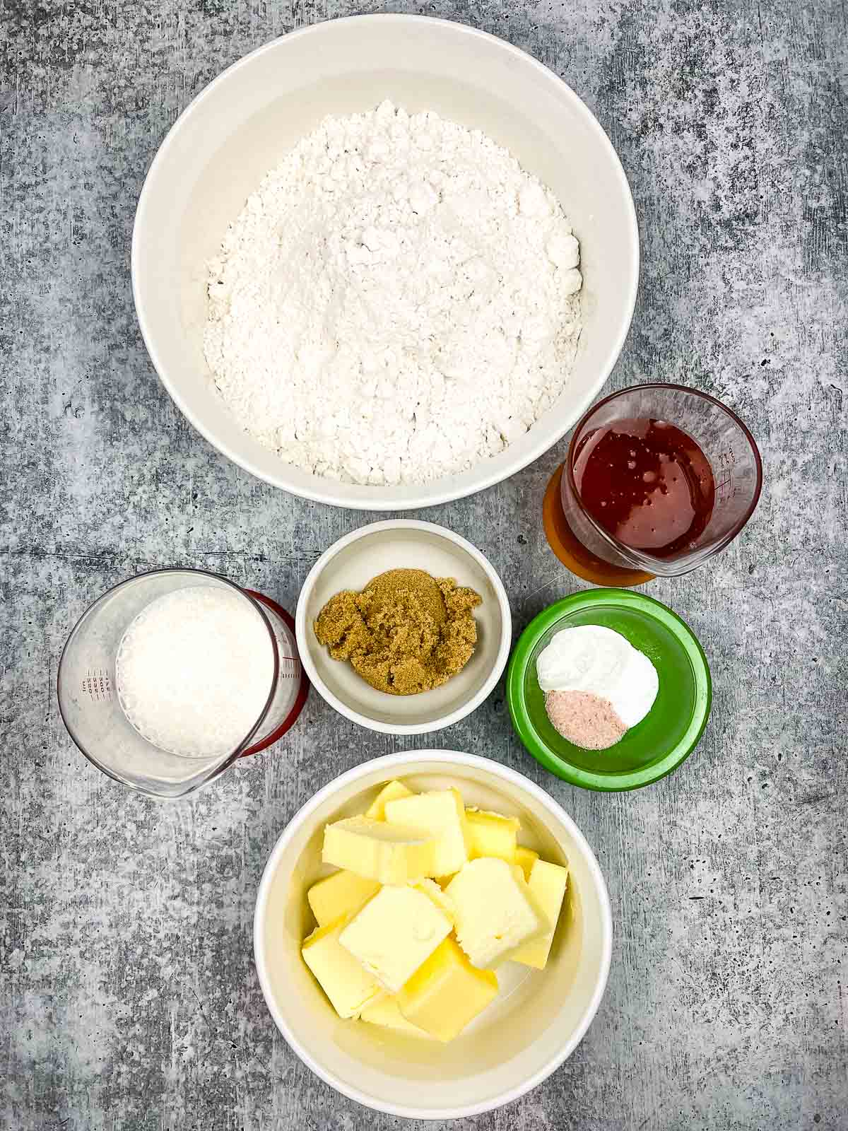 Ingredients for maple scones.