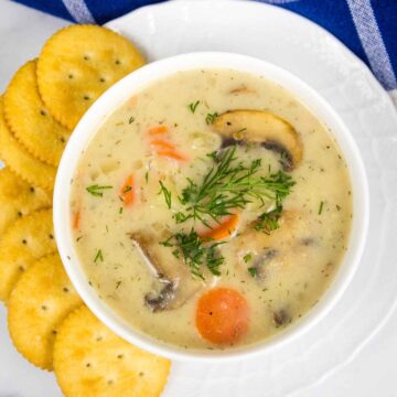 Featured image for Russian Mushroom Potato Soup.