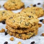 Featured image for Oatmeal Walnut Raisin Cookies.