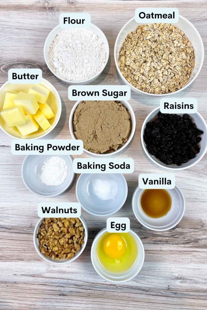 Cookie ingredients.