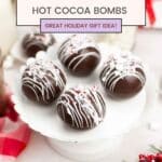 Pin image for Peppermint Hot Cocoa Bombs.