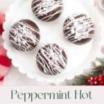 Pin image for Peppermint Hot Cocoa Bombs.