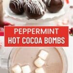 Pin image for Peppermint Hot Cocoa Bombs.