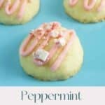 Pin image for Peppermint Meltaway cookies.