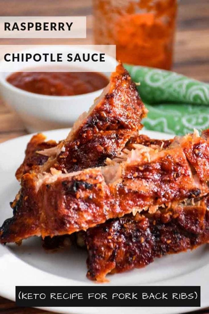 Raspberry Chipotle Sauce for Pork Back Ribs pinnable image