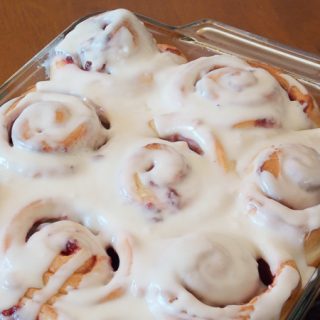 Raspberry Rhubarb Sweet Rolls #SundaySupper