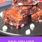Red Velvet Brownies Pin image.