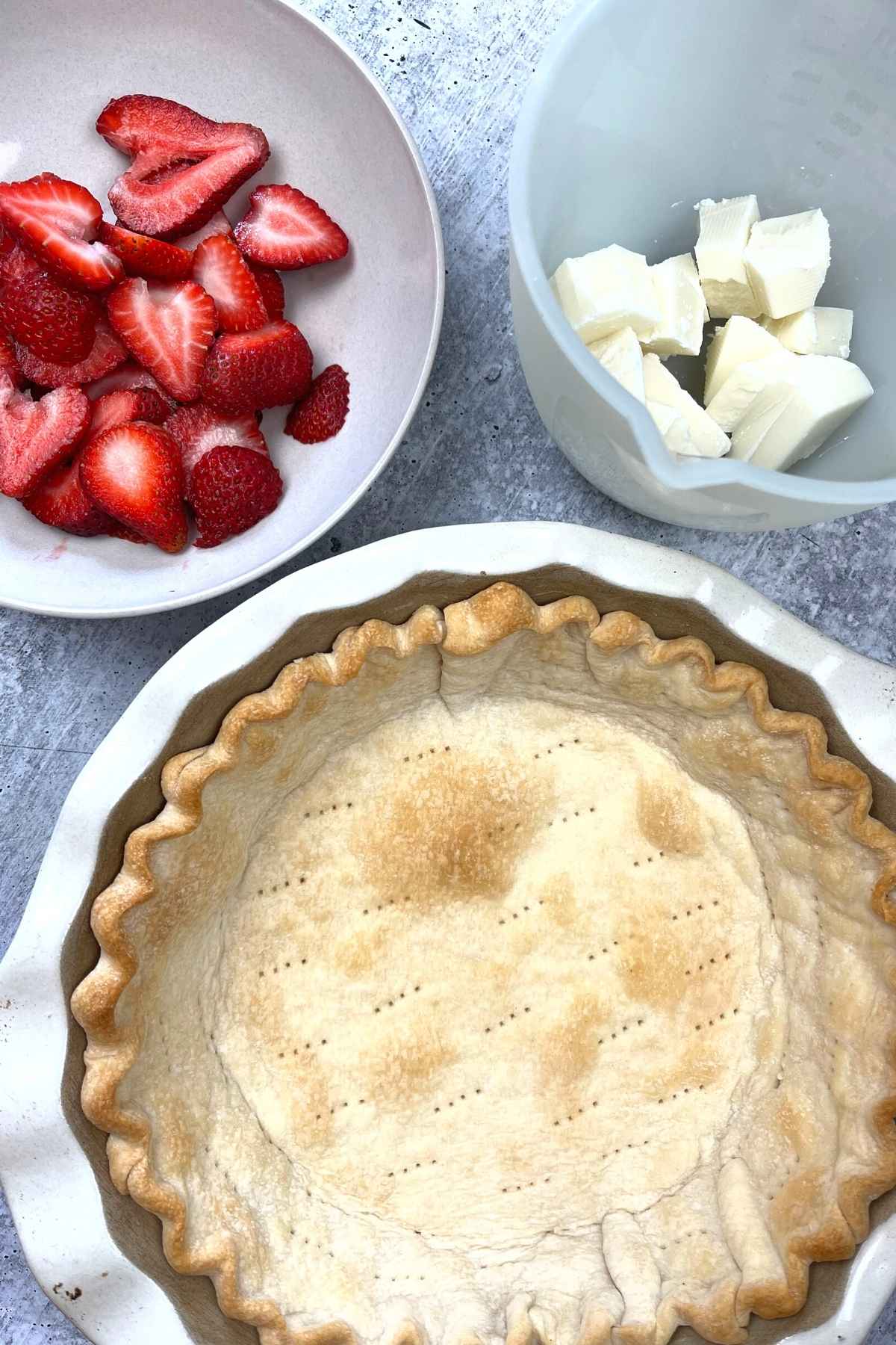 Ingredients for the Pie crust - step 1.