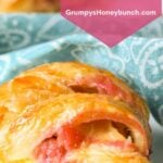 Pinnable Image for Rhubarb Cream Cheese Danish.