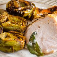 Roasted Turkey with Browned Butter Braised Artichokes