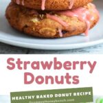 Pin image for strawberry donuts.