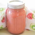 Strawberry Curd in a pint jar.