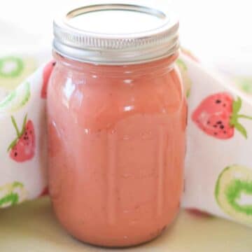 Strawberry Curd in a pint jar.