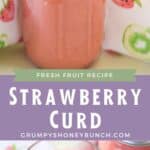 Strawberry curd pin image.